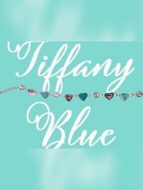 🩵💙*Heart Links + Crystals Bracelet in teal Blue💙🩵